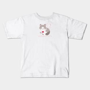 Cute Kitty with Hearts Kids T-Shirt